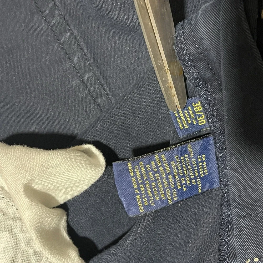 Polo Ralph Lauren Mens Authentic Dungarees Navy Blue‎ Cotton Pants 38x30
